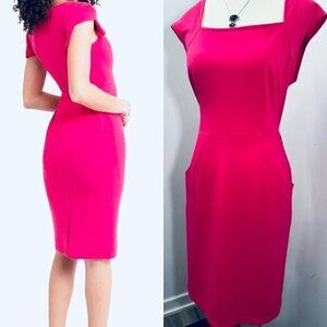 Galleria Pink Women's Dreese Florentine Neck Cap Sleeve Pocket Size M